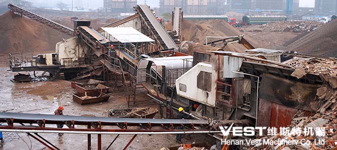 150-200tph Construction Waste Mobile Crushing Production Line
