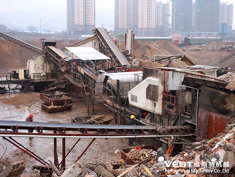 150-200tph Construction Waste Mobile Crushing Production Line